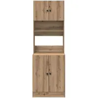 vidaXL Credenza da cucina in legno effetto rovere artigianale, 60 x 50 x 180 cm