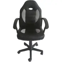 HTI Sedia da scrivania regolabile in altezza, modello Daytona Junior, colore nero-grigio, marca