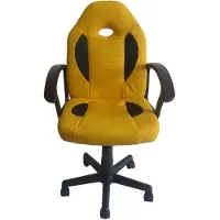 HTI Sedia da scrivania Junior regolabile in altezza, sedia girevole ergonomica gialla