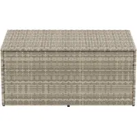 Super Merchant Scatola di cuscini da giardino grigio chiaro 110x50x58 cm in poly rattan