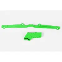 Ufo Guida catena e limatore catena PLAST per Kawasaki KX 125 / 250 cc, anni di produzione 2003-2008, colore: verde OEM