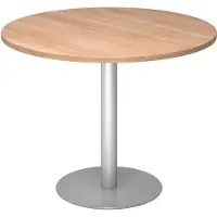 Hjh OFFICE PRO BISTRO F100R S - Tavolo da conferenza modulare in noce argento Ø 100