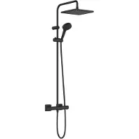 Hansgrohe Vernis Shape Système de douche, 240 1jet, avec thermostat, économie deau, noir mat, 26429670, 26429670