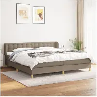 vidaXL Letto a molle con materasso Taupe 200x200 cm in tessuto