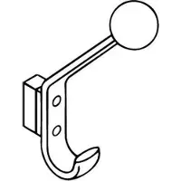 Hewi Gancio appendiabiti serie 477, altezza 174 mm, con sfera e distanziale, color umbra