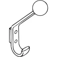 Hewi Gancio appendiabiti serie 477, altezza 174 mm, con pomello a sfera