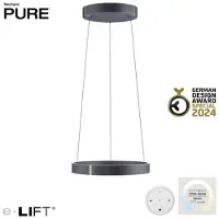 Paul Neuhaus Lampada LED a sospensione E-Clipse, grigio mistico, Ø 50 cm, CCT