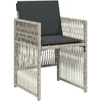 vidaXL set da pranzo da giardino da 17 pezzi con cuscini in rattan grigio chiaro