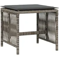vidaXL set da pranzo da giardino da 13 pezzi con cuscini in polirattan grigio