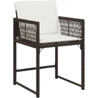 vidaXL set da pranzo da giardino a 9 pezzi con cuscini in rattan marrone
