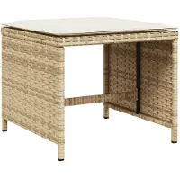vidaXL set da pranzo da giardino 11 pezzi con cuscini Beige poly rattan