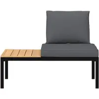 vidaXL Panchina da giardino con cuscini in alluminio nero