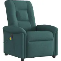 vidaXL Sedia da massaggio elettrica in tessuto verde scuro