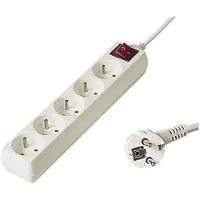 PremiumCord Cavo di prolunga 230V 5m, 5 prese + interruttore, bianco (pp5k-05)
