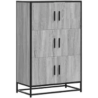 vidaXL Credenza Grey Sonoma 68x35x106,5 cm Materiale a base di legno e metallo