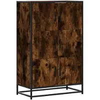 vidaXL Credenza rovere fumé 68x35x106,5 cm materiale a base di legno metallo