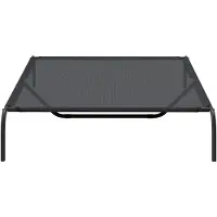 vidaXL Cuccia per cani rialzata nera 150x90x20 cm in textilene e acciaio