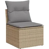 vidaXL Set di divani da giardino 6 pezzi con cuscini Beige poly rattan