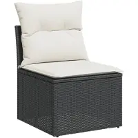 vidaXL Set di divani da giardino a 8 pezzi con cuscini in rattan nero