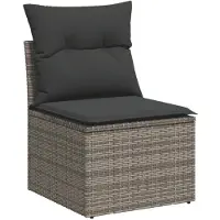 vidaXL Set di divani da giardino da 10 pezzi con cuscini in polirattan grigio