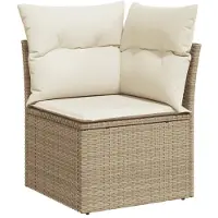 vidaXL Set di divani da giardino 5 pezzi con cuscini Beige poly rattan