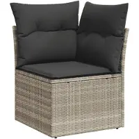 vidaXL Set di divani da giardino da 10 pezzi con cuscini in polirattan grigio chiaro