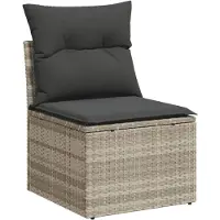 vidaXL Set di divani da giardino 9 pezzi con cuscini in rattan grigio chiaro