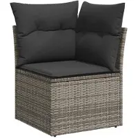 vidaXL Set di divani da giardino 8 pezzi con cuscini in polirattan grigio