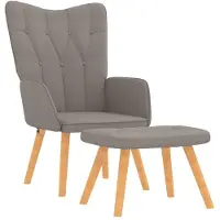 vidaXL Poltrona relax con sgabello in tessuto taupe