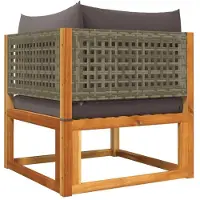 vidaXL Set di divani da giardino 5 pezzi con cuscini in legno di acacia e rattan