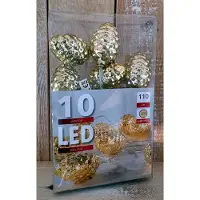 Svenska Living 10 LED coni oro luci fiabesche batteria bianco caldo