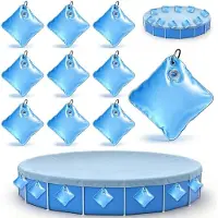 Merkloos Copertura per piscina, sacchetti d'acqua con gancio - Set da 10 pezzi, colore blu