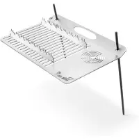 TheFavilla - Griglia da viaggio in acciaio inox con funzione 2 in 1: prepara il tè e mantiene la carne fresca | Economica e ignifuga