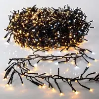 Spetebo Catena luminosa a LED con luci in due colori: bianco caldo e bianco classico. Lunghezza: 27 metri. Alimentazione a corrente, con dimmer e timer. (3000 LED / 2 colori)