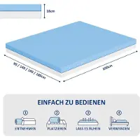 StarTech.com Materasso in schiuma memory - Materasso in schiuma 180x200 cm - 7 zone memory foam - Grado di rigidità H3/H4 - Altezza 18 cm - Schiuma a gel - Rivestimento traspirante - Colore azzurro cielo