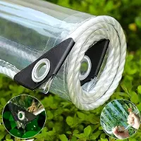 Merkloos Telo protettivo trasparente in PVC resistente, dotato di anelli