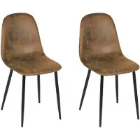 Merkloos Set di 2 sedie da pranzo con seduta imbottita e gambe in acciaio