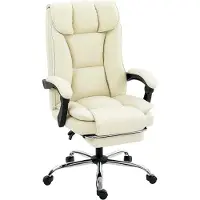 StarTech.com Sedia da ufficio - Sedia ergonomica per scrivania - Schienale regolabile - Poggiapiedi - Regolabile in altezza - Girevole - Rivestita in ecopelle - Colore beige