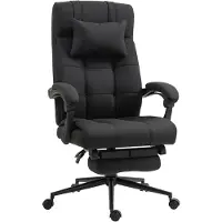 StarTech.com Sedia da ufficio ergonomica - Sedia da scrivania - Regolabile in altezza e girevole - Funzione di inclinazione - Poggiatesta - Braccioli - Poggiapiedi - Ecopelle nera