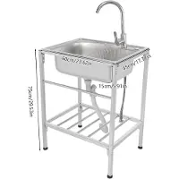 StarTech.com Lavello da cucina in acciaio inossidabile, con un solo vano, completo di rubinetteria, foro singolo, per montaggio, con paraspruzzi, colore argento