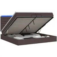 vidaXL Panca-letto con materasso e luci LED, marrone scuro, 200 x 200 cm
