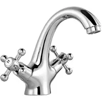 Merkloos Rubinetto antico spazzolato - Rubinetto per lavabo - Rubinetto per bagno - Acqua fredda/calda - Ottone massiccio - Design resistente all'usura
