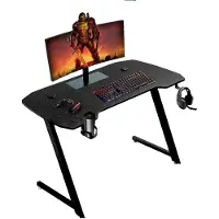 Merkloos Solidchoice - Scrivania da gioco ergonomica con gancio per cuffie e portabicchieri