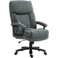 StarTech.com Sedia da ufficio - Modello 921-742V00GY - Ergonomica - Con funzione basculante - Regolabile in altezza - Girevole - Con braccioli e ruote - Rivestita in tessuto effetto lino grigio