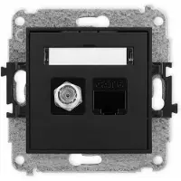 Karlik Connettore ICON SAT/RJ45, nero opaco, modello 12IGFK-3