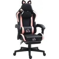 StarTech.com Sedia da gaming - Modello 921-794V00BK - Sedia da ufficio ergonomica - Nera - Regolabile in altezza - Supporto lombare - Poggiapiedi - Braccioli