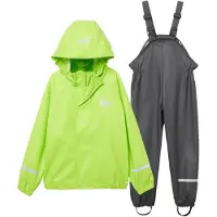 Helly Hansen unisex per bambino. 40510 Completo impermeabile Bergen 2.0 grigio, verde (2años= 92cm), Sportivo, Poliuretano, All'aperto, moda
