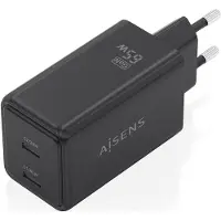 Aisens Caricabatterie Da Parete Usb-a E Usb-c Asch-65w2p079-bk
