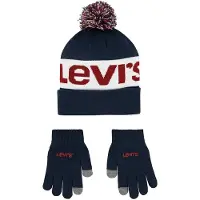 Levi's Unisex Lan Beanie And Glove Set Dress Blues Taglia: OS | Accessori Outlet | kids | Blu