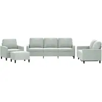 vidaXL Set divano 4 pezzi con cuscini in velluto grigio chiaro